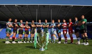 Thirteen of this season's 24 Heineken Cup teams pose at the UK launch of the competition, Madejski Stadium, Reading, England, September 29, 2009