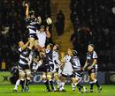 Sale's James Gaskell claims a lineout ball