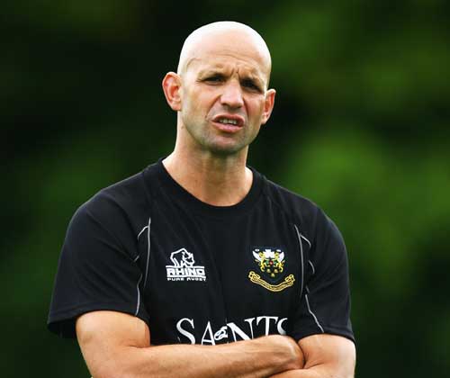 Northampton director of rugby Jim Mallinder pictured during training at Rugby School