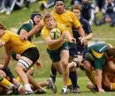 Australia's Lachie Turner passes the ball during a trial game