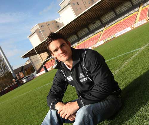 Glasgow centre Max Evans poses at Firhill