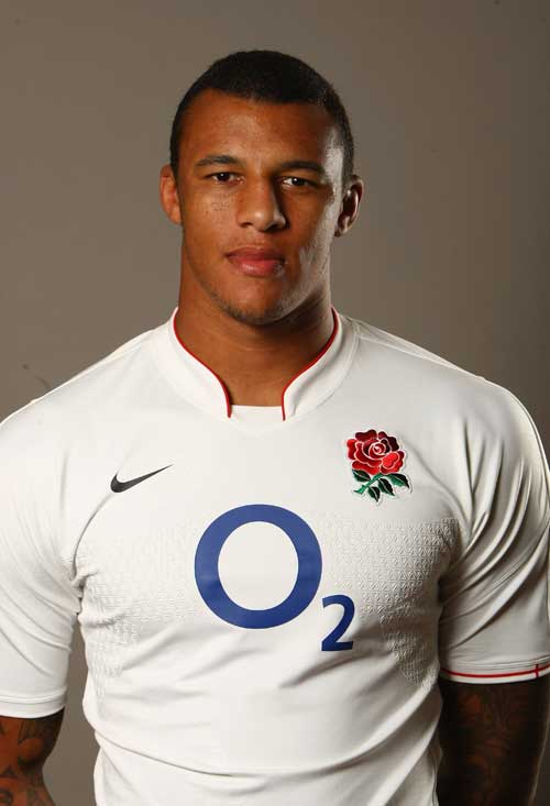 England lock Courtney Lawes poses for a squad photograph