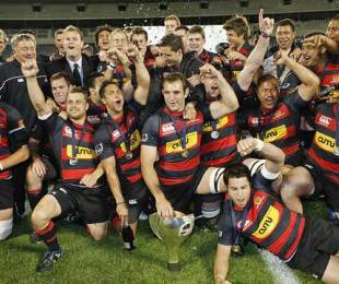 Canterbury celebrate winning the Air New Zealand Cup