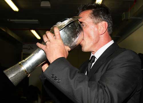 Canterbury coach Rob Penney drinks from the Air New Zealand Cup