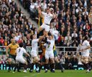 England flanker Tom Croft rises highest to claim a lineout