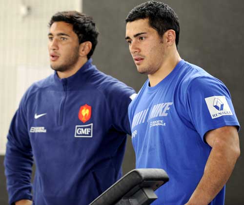 France's Yann David (right) and Maxime Mermoz pictured during a training session