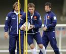 France wing Vincent Clerc tests his stepping skills during training 