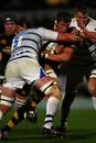 Simon Shaw is topped by the Wasps defence
