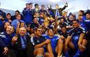 The Blues celebrate with the Super 12 trophy