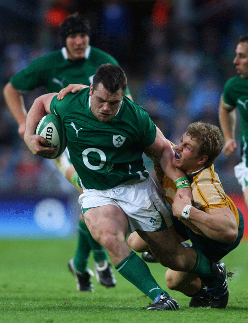 David Pocock gets to grips with Cian Healy