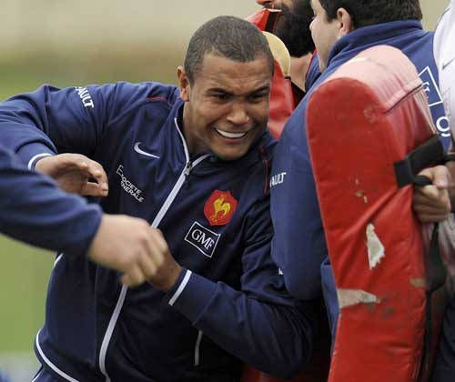 France's Thierry Dusautoir in action during training