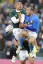 Bryan Habana goes up against Italy fly-half Craig Gower