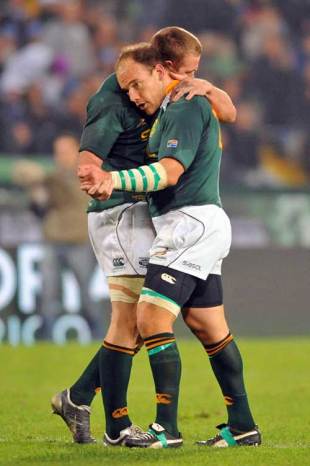 South Africa's BJ Botha and Jean Deysel, Italy v South Africa, Stadio Fruili, Udine, Italy, November 21, 2009