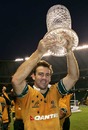 Australia's Chris Latham lifts the Cook Cup