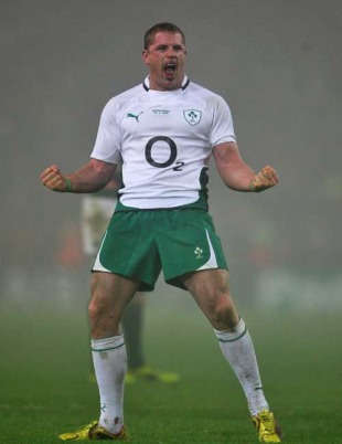 Ireland's Jamie Heaslip celebrates victory over South Africa, Ireland v South Africa, Croke Park, Dublin, Ireland, November 28, 2009
