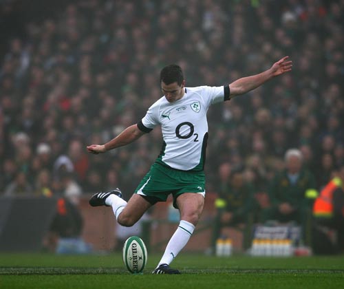 Ireland fly-half Jonathan Sexton kicks a penalty