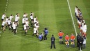 New Zealand's players perform the haka before kick-off