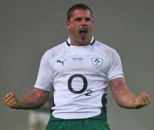 Ireland's Jamie Heaslip celebrates his side's victory over South Africa