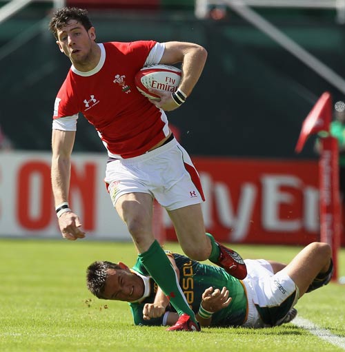 Wales' Alex Cuthbert races clear to score