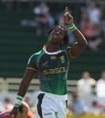 South Africa's Mzwandile Stick celebrates his try