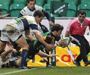 Try-tme for Northampton's Ben Foden against Treviso