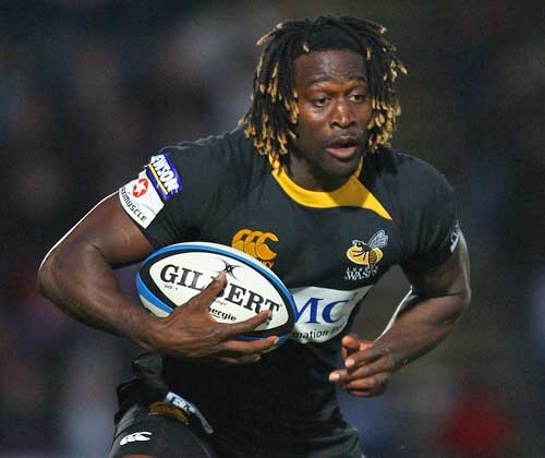 Wasps winger Paul Sackey looks for an opening