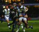 Northampton fullback Ben Foden scraps with the Worcester defence