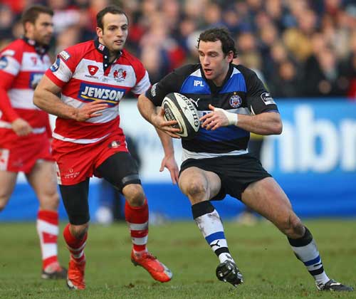 Bath's Matt Carraro looks for an opening in the Gloucester defence