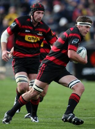 Kieran Read of Canterbury makes a break during the Air New Zealand match between Otago and Canterbury held at Carisbrook Stadium, in Dunedin, New Zealand, August 8, 2008.