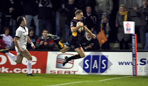Jason Tovey in action for Newport Gwent Dragons during the 2008-09 Anglo-Welsh Cup