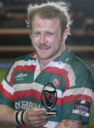 Leicester's Dan Cole poses with his man of the match award, Leicester Tigers v London Wasps, Guinness Premiership, Welford Road, Leicester, England, January 9, 2010