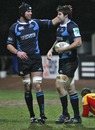 Glasgow's Johnnie Beattie is congratulated on scoring a try