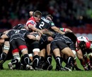 Gloucester's Greg Somerville stands up in the scrum