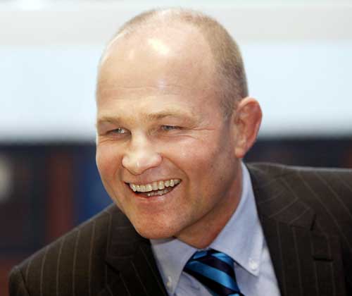 Scotland coach Andy Robinson is all smiles as he announces his Six Nations squad