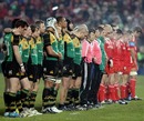Munster and Northampton Saints observe a minute's silence before their pool decider in Limerick