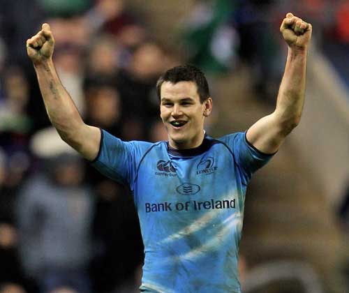 Leinster's Jonathan Sexton celebrates snatching a draw