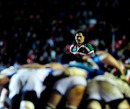 Leicester wing Alesana Tuilagi watches a scrum