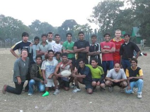 The Kolkata Jungle Crows pose at training