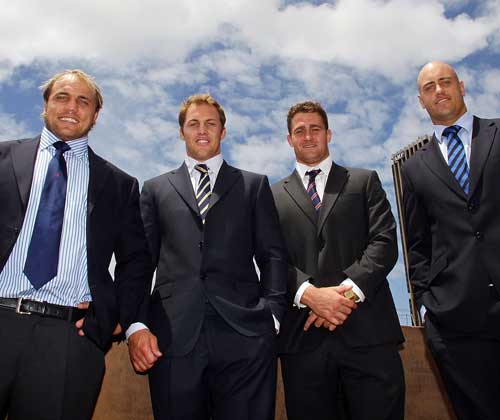 Phil Waugh, Stephen Hoiles, James Horwill and Nathan Sharpe