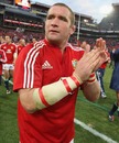 Lions prop Phil Vickery applauds the team's supporters
