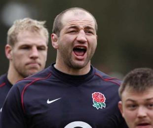 England captain Steve Borthwick barks out a lineout call, England training session, Pennyhill Park, Bagshot, Surrey, England, February 2, 2010