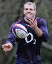 England flanker James Haskell spins the ball