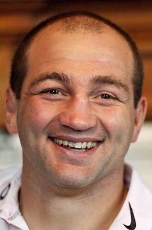 England captain Steve Borthwick smiles during a press conference, Pennyhill Park Hotel, Bagshot, Surrey, England, February 4, 2010
