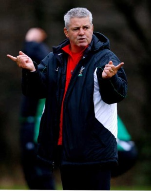 Wales coach Warren Gatland offers some instruction, Wales training session, The Vale of Glamorgan, Cardiff, Wales, February 4, 2010