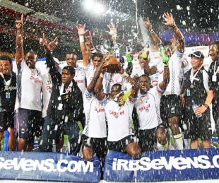 Fiji celebrate winning the Wellington 7s, IRB Sevens Series, Westpac Stadium, Wellington, New Zealand, February 6, 2010