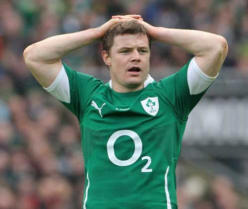 Ireland's Brian O'Driscoll takes a breather