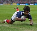 France centre Mathieu Bastareaud dives in to score