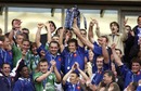 France skipper Fabien Galthie lifts the Six Nations trophy