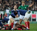 France scrum-half Morgan Parra releases his back-line