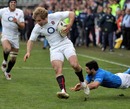 England's Mathew Tait races in to score a try